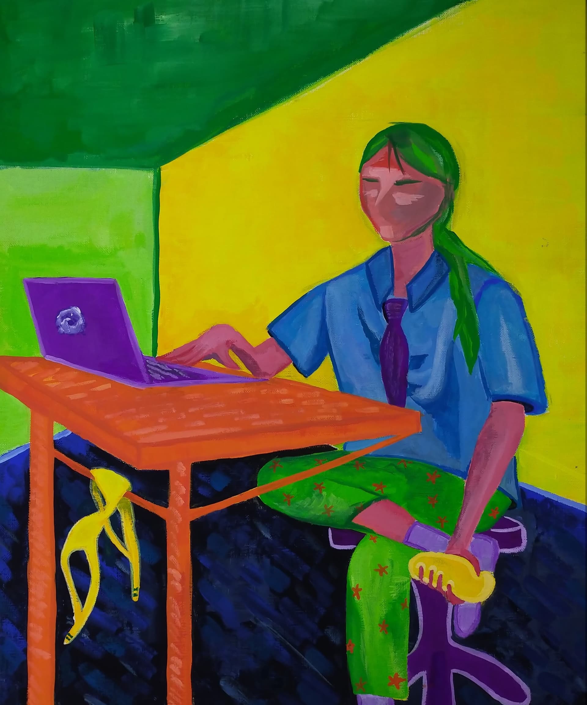 Sleep deprived day dream - acrylic painting on canvas